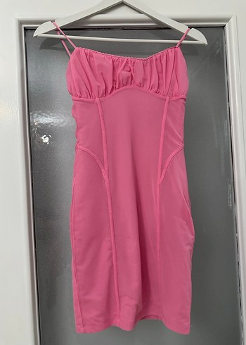 Bershka Pembe Askılı Mini Elbise