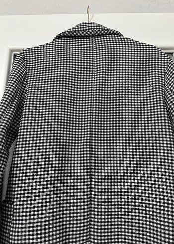 Düğmeli Siyah Beyaz Ekose Kadın Bershka Ceket - Görsel 5