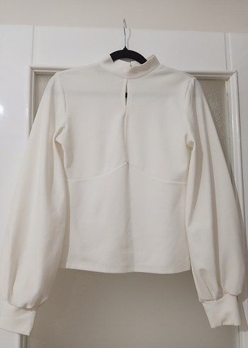 Beyaz Kadın Bluz, Uzun Kollu - Görsel 2