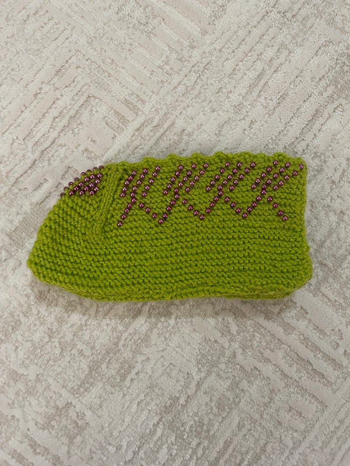 Nakışlı Örgü Kız Çocuk Ev patiği - Görsel 2