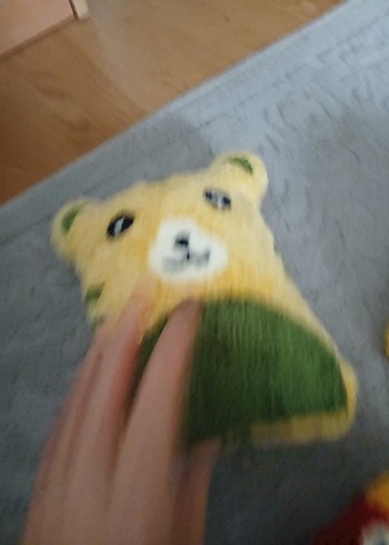 Sarı ve Yeşil Renkli Peluş Oyuncak Ayıcık - Görsel 2