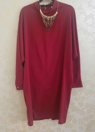 Bordo yarasa kol tunik gömlek 