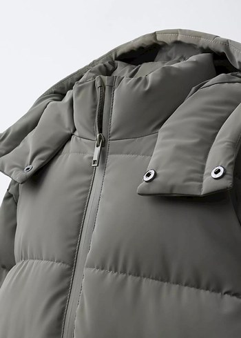 Kapüşonlu erkek zara mont - Görsel 7