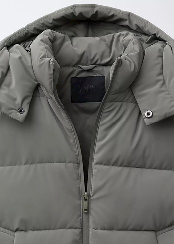 Kapüşonlu erkek zara mont - Görsel 6