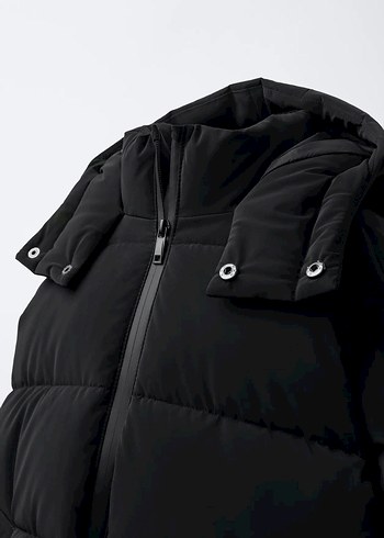 Siyah Kapüşonlu erkek Kışlık Mont - Görsel 4