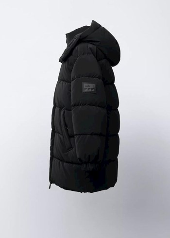 Siyah Kapüşonlu erkek Kışlık Mont - Görsel 3