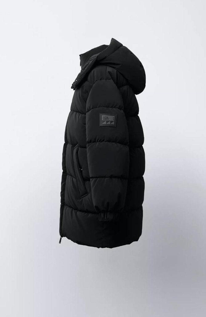 Siyah Kapüşonlu erkek Kışlık Mont - Görsel 3