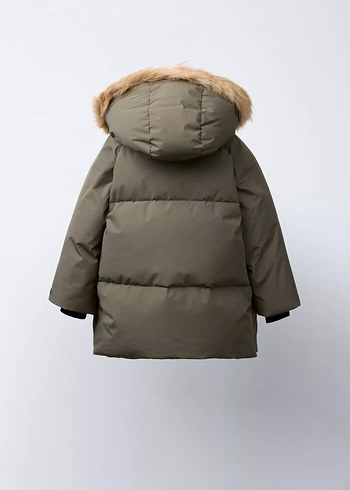 Kürklü Kapüşonlu Erkek Çocuk Mont - Görsel 11