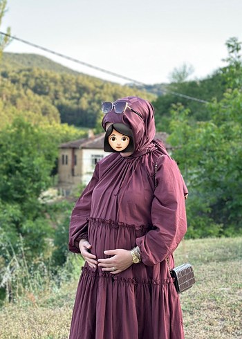 diğer Beden bordo Renk Aybikestil Elbise