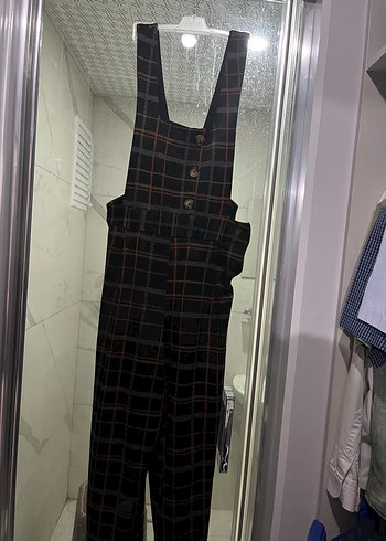 Bershka Kahverengi Kareli Kadin Uzun Tulum
