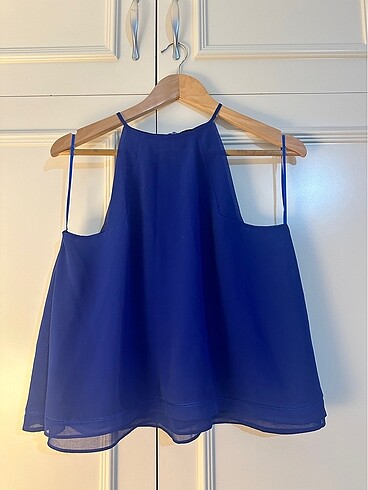 s Beden mavi Renk Zara basic askılı bluz