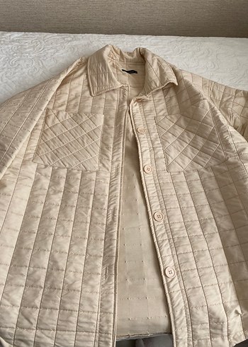 Bej Kadın Midi Boy Düğmeli Ceket - Görsel 4