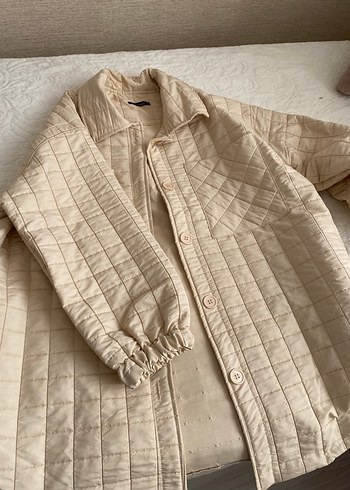 Bej Kadın Midi Boy Düğmeli Ceket - Görsel 3