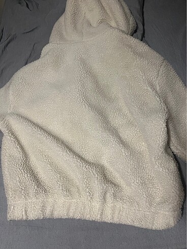 l Beden camel Renk kapüşonlu peluş mont
