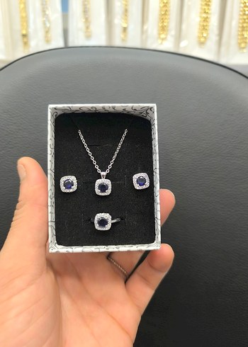 Accessorize  Zarif Mavi Tasli Gumus Taki Seti