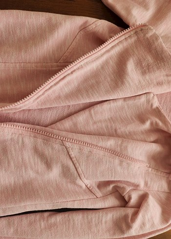 7 Yaş Beden Kız Çocuk Pembe Fermuarlı Sweatshirt