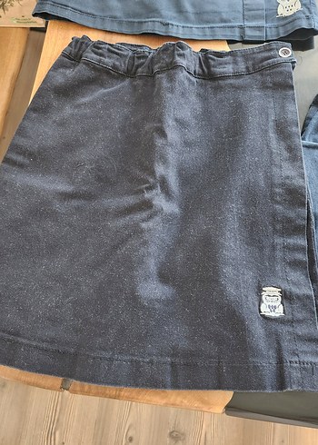 Standart Beden Beden Kız Çocuk Lacivert Denim Salaş Etek