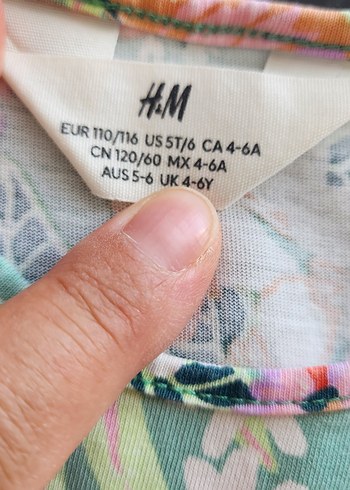 H&M Beyaz Baskılı Kız Çocuk Tişörtü