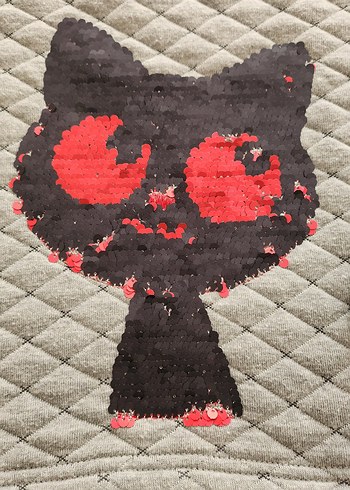 Gri Nakışlı Örgü Kedi Desenli Kedi Kıyafeti - Görsel 2