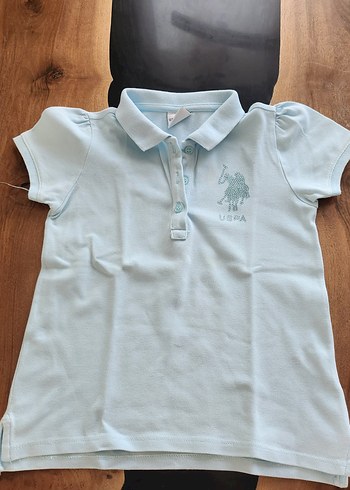 U.S Polo Assn. Kız Çocuk Beyaz Kısa Kollu Pamuklu Polo Tişört 3 LU TŞ