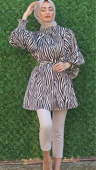 Saten zebra tunik