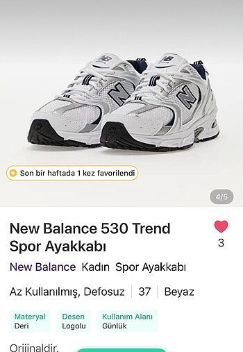 New Balans 530 trend spor ayakkabı