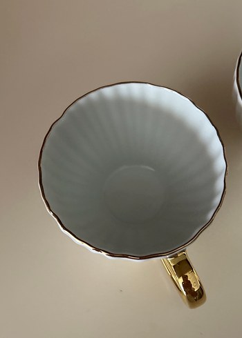 Beden beyaz Renk H&M Home Altın Kulplu Beyaz Parlak Fincan Seti