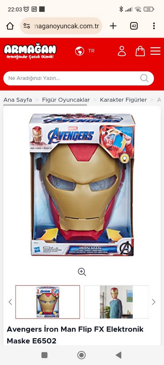 Mor Renkli Canlı Aksiyon Figürü # demir adam maske - Görsel 5