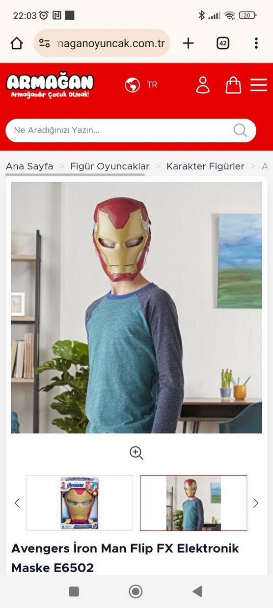 Mor Renkli Canlı Aksiyon Figürü # demir adam maske - Görsel 4