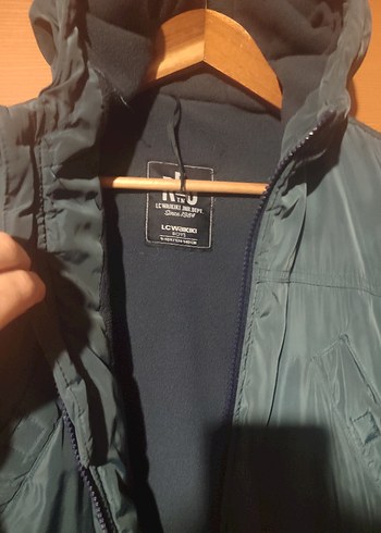 Erkek Çocuk Gri Fermuarlı Kapüşonlu Mont - Görsel 3