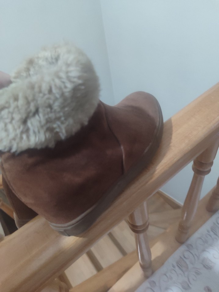 Kürklü Taba Süet Kadın Dolgu Topuk Bot - Görsel 5