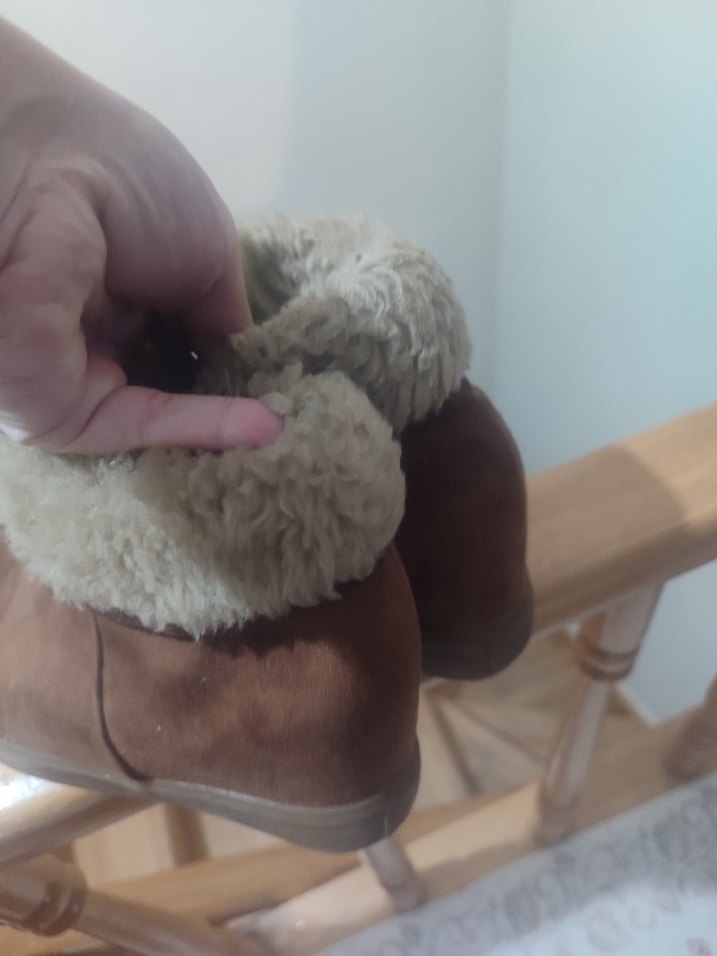 Kürklü Taba Süet Kadın Dolgu Topuk Bot - Görsel 3