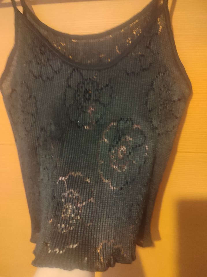 Dantel Detaylı Siyah İnce Askılı Kadın Atlet - Görsel 2