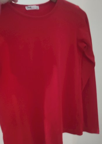 Kız Çocuk Kırmızı Uzun Kollu Basic Tişört - Görsel 3