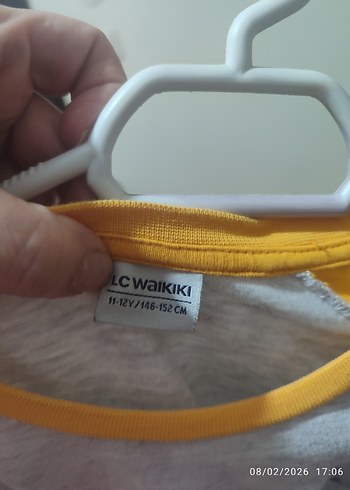 Sarı Pamuklu Baskılı  Uzun Kollu Tişört - Görsel 4