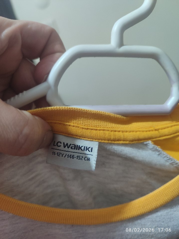 Sarı Pamuklu Baskılı  Uzun Kollu Tişört - Görsel 5