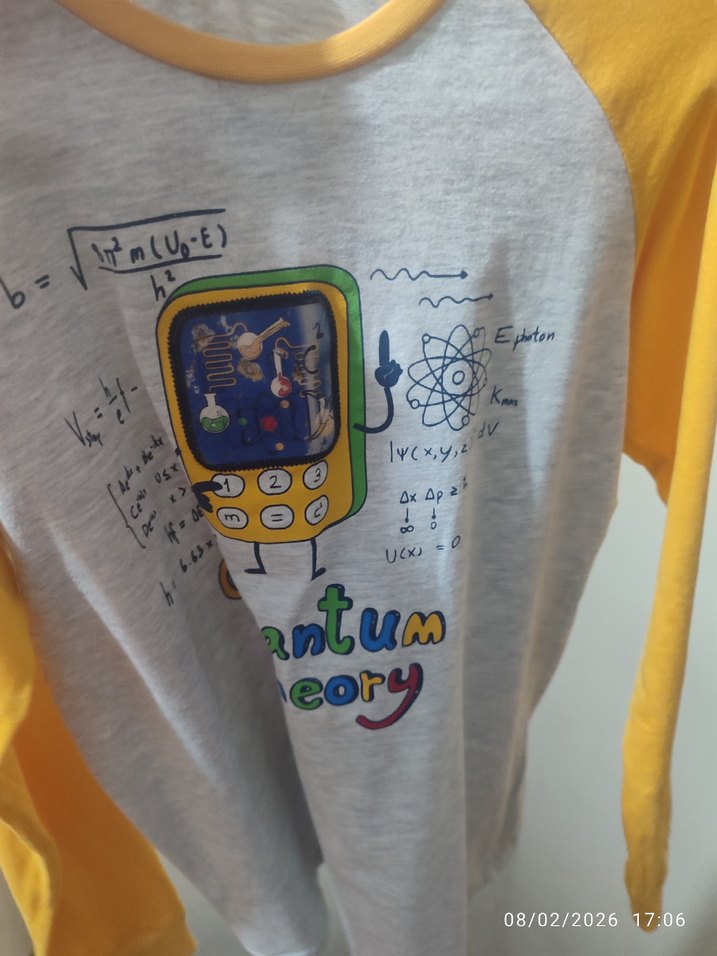 Sarı Pamuklu Baskılı  Uzun Kollu Tişört - Görsel 3