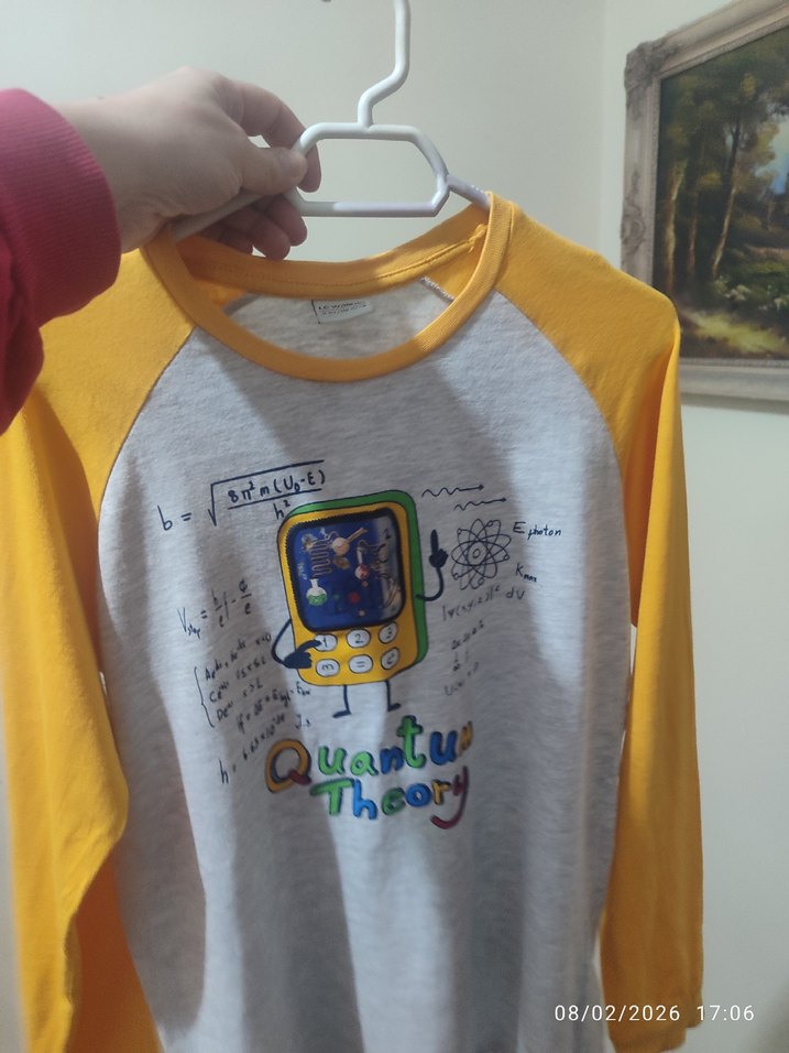 Sarı Pamuklu Baskılı  Uzun Kollu Tişört - Görsel 2