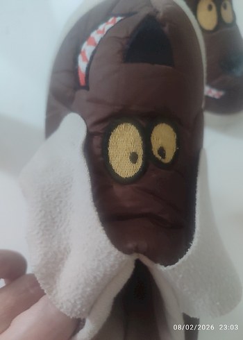 Kahverengi Erkek Çocuk Sıcak Ev Terliği - Görsel 2