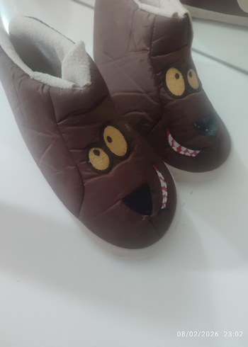 Kahverengi Erkek Çocuk Sıcak Ev Terliği - Görsel 6