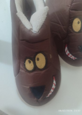 Kahverengi Erkek Çocuk Sıcak Ev Terliği - Görsel 7