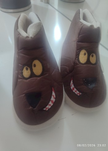 Kahverengi Erkek Çocuk Sıcak Ev Terliği - Görsel 4