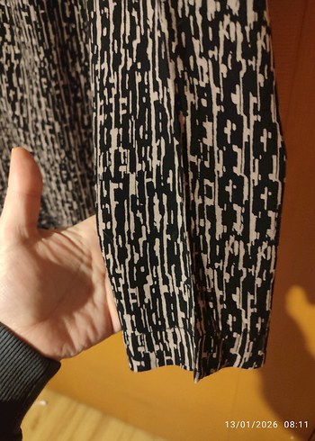 Desenli Siyah Hamile Tunik - Görsel 5