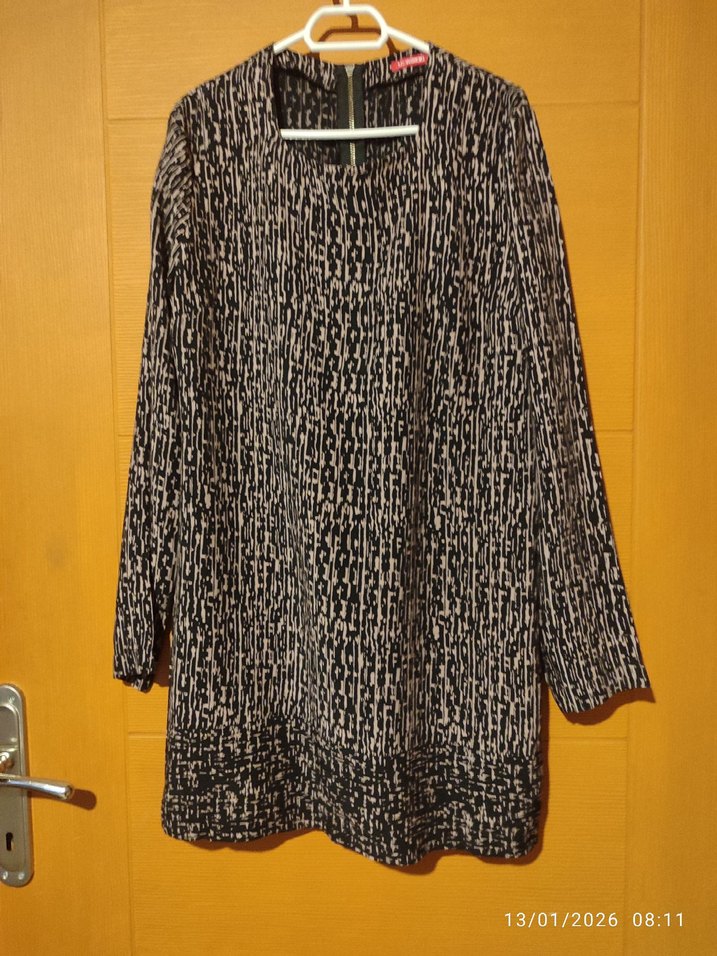 Desenli Siyah Hamile Tunik - Görsel 3