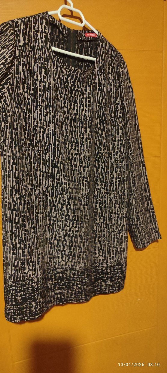 Desenli Siyah Hamile Tunik - Görsel 4