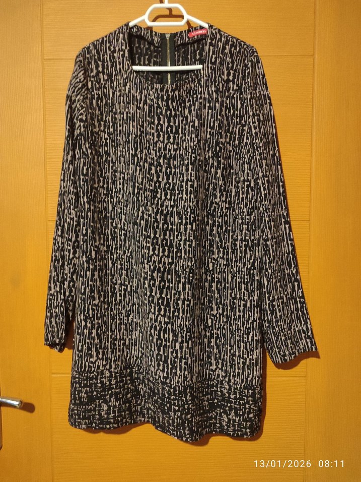 Desenli Siyah Hamile Tunik - Görsel 2