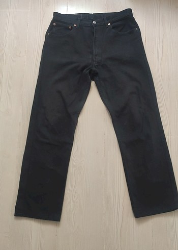 Levis 501 Siyah Duz Kesim Denim Jean
