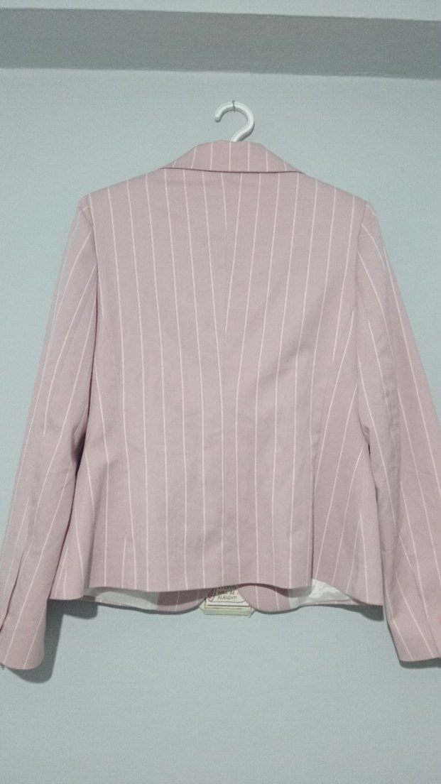 Düğmeli Pembe Kadın Blazer Ceket - Görsel 2