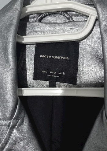 Kadın Gri Deri Biker Ceket - Görsel 3