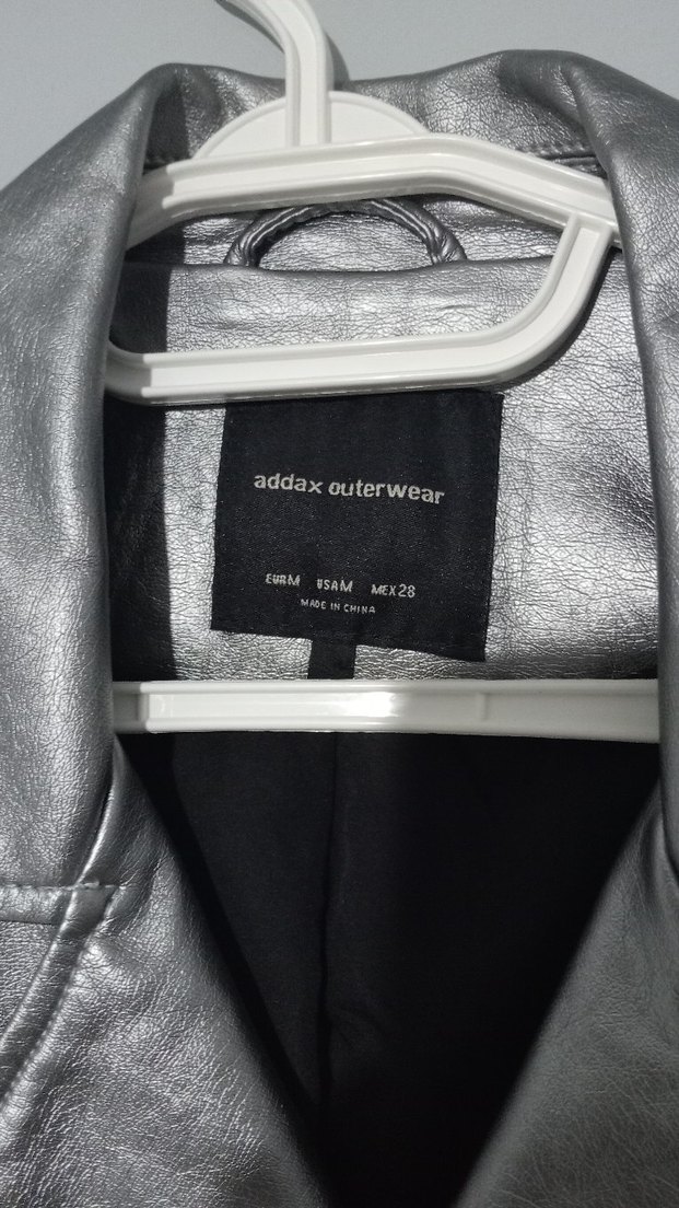 Kadın Gri Deri Biker Ceket - Görsel 3